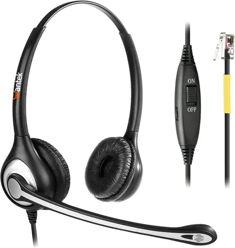 Miniatura 7 de Wantek Auriculares de teléfono con cable RJ9 con micrófono y cancelación de ruido compatibles con Plantronics Polycom VVX310 410 Yealink S12 Avaya
