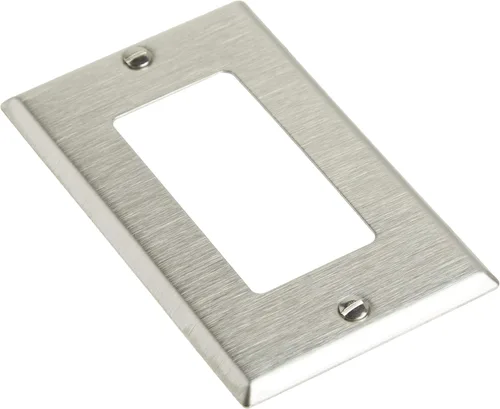 Miniatura 2 de Leviton Decora 1 Placa para pared de acero inoxidable, 84401-40