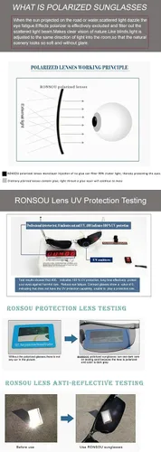 Miniatura 5 de RONSOU - Lentes de sol polarizados estilo steampunk redondas y vintage, con protección UV400, con marco