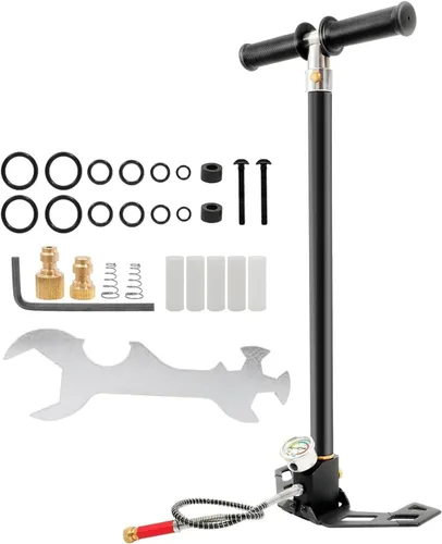 Bomba manual PCP de 4 etapas, bomba de alta presión de 30MPa/4500PSI con filtro de aceite y agua para rifles de aire PCP, tanques HPA, pistolas de