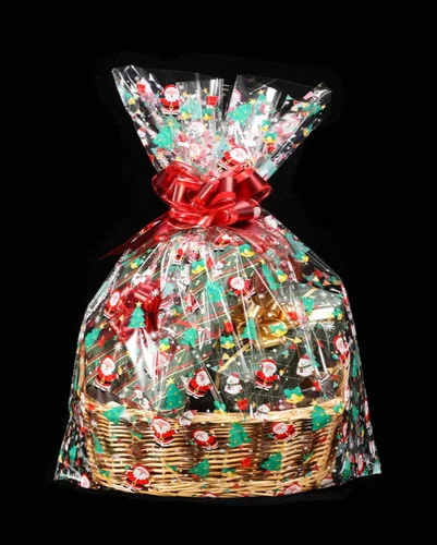 Miniatura 2 de Rollo de celofán navideño de 100 pies x 31.5" - Rollo de celofán navideño para Navidad para envolver cesta de regalo, golosina, vino, decoración
