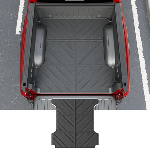 powoq Alfombrilla para cama de 5.7 pies Compatible con forro para cama de Dodge Ram 1500 2019-2026 Todo clima TPE Alfombrilla de repuesto para cama