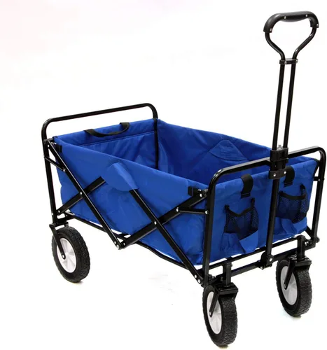 Miniatura 2 de Mac Sports - Carrito plegable con marco de acero resistente, capacidad de 150 libras, para exteriores, campamento, jardín, utilitario, color azul