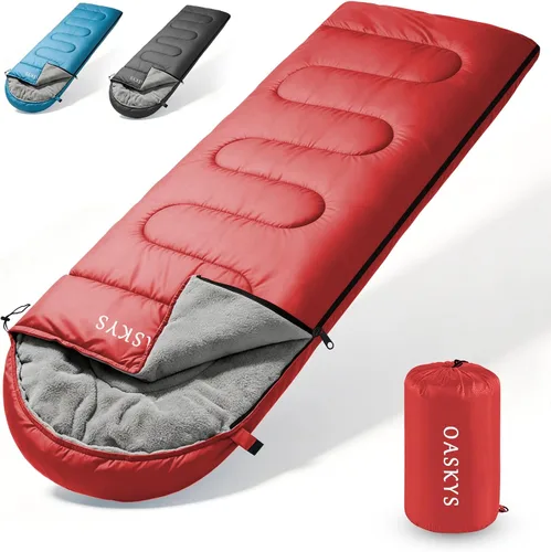 Miniatura 11 de Oaskys - Saco de dormir para acampar, para 3 estaciones, clima cálido y fresco, verano, primavera, otoño, ligero, resistente al agua, para adultos