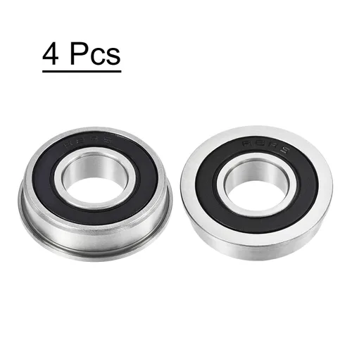 Miniatura 4 de uxcell FR8-2RS Rodamiento de bolas con brida de 1/2 x 1-1/8 x 5/16 pulgadas de doble sellado de acero cromado, 4pcs