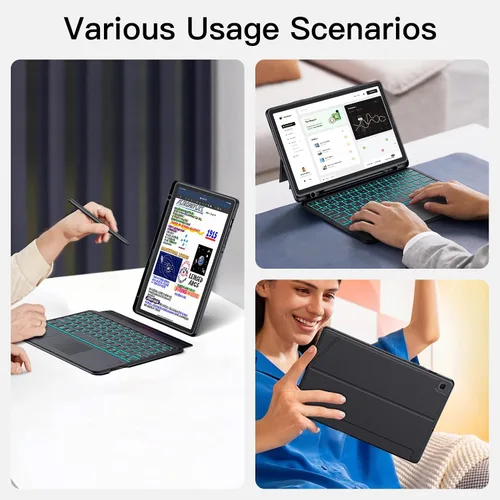 Miniatura 5 de Funda de teclado desmontable magnética para Samsung Galaxy Tab S6 Lite de 10,4 pulgadas 7Color Backlit Bluetooth Trackpad Keyboard