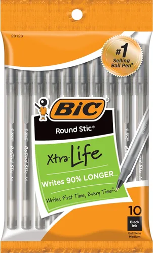 BIC Round Stic Xtra Life - Bolígrafo redondo, punta mediana