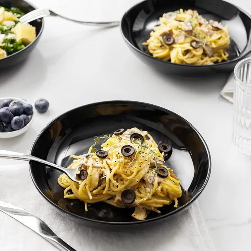 Miniatura 3 de Y YHY Tazones para pasta de 30 onzas, cuencos grandes para servir ensalada, cuencos de sopa poco profundos, cuencos de porcelana para pasta, juego