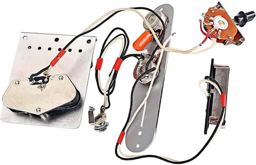 Miniatura 5 de Placa de puente de silla de montar de guitarra cargada Alnico V, placa de control de guitarra eléctrica con interruptor de 3 vías, juego de pastilla