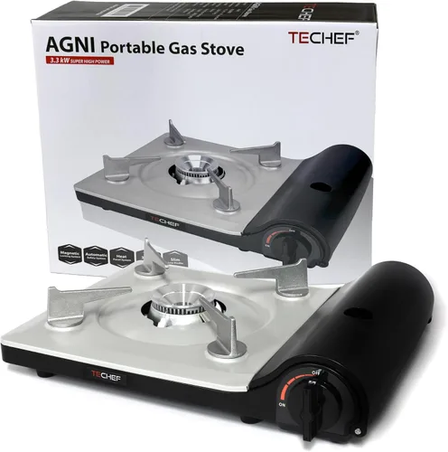 Miniatura 8 de TECHEF - Quemador portátil de gas butano AGNI, fabricado en Corea (estufa + 4 butano)