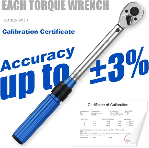Miniatura 6 de BULLTOOLS Llave dinamométrica de 3/8 pulgadas con clic de accionamiento, juego de llaves dinamométricas de 72 dientes de dirección dual. Llave