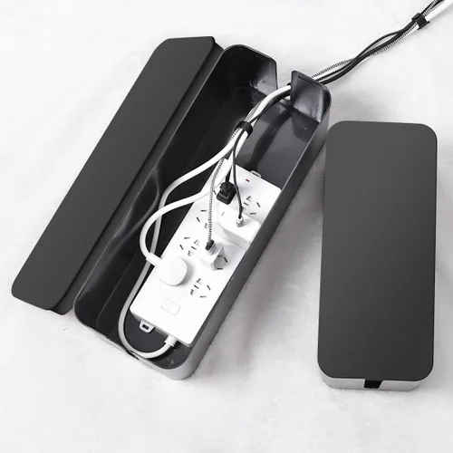 Miniatura 3 de Caja de organización de cables, paquete de 2 cajas organizadoras de cables grandes y medianas con 17 unidades de organización de cables, caja