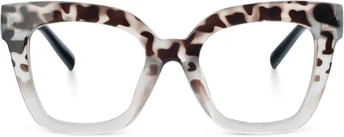 Miniatura 13 de Gafas de lectura Mujer Bloque de luz azul de gran tamaño Irregular Ojo de gato Marco
