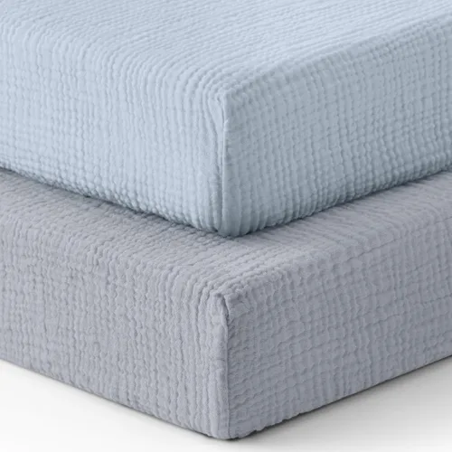 Miniatura 27 de Blissful Diary Sábanas de moisés de muselina para bebés, niñas y niños, de algodón suave bohemio, ajustadas para colchón rectangular ovalado de Sol