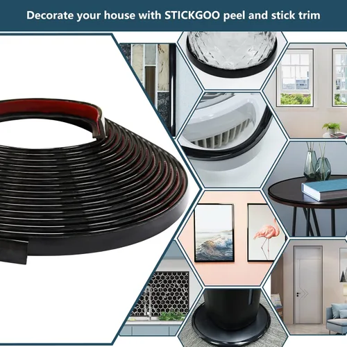 Miniatura 6 de STICKGOO Moldura de pared autoadhesiva de alta calidad para bordes de azulejos, decoración de muebles y protector contra salpicaduras de cocina