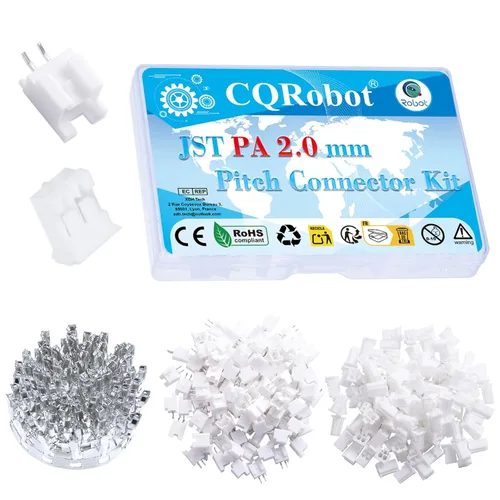 Miniatura 117 de CQRobot JST EL 4.5 mm de paso 2 pines conector electrónico IC macho, enchufes hembra carcasa y kit de terminales de crimpado en T macho/hembra. 50