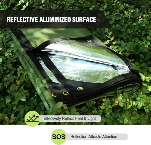 Miniatura 6 de RedSwing Manta de Supervivencia de Servicio Pesado, Lona Térmica de Emergencia Impermeable, Mantas Reflectantes Multiusos Aisladas para Todo Tipo