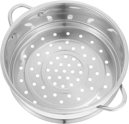 Miniatura 12 de STOBAZA Cesta de vapor de acero inoxidable de 8.66 pulgadas con doble asa, estante de vapor de alimentos para albóndigas, bollos de cocina