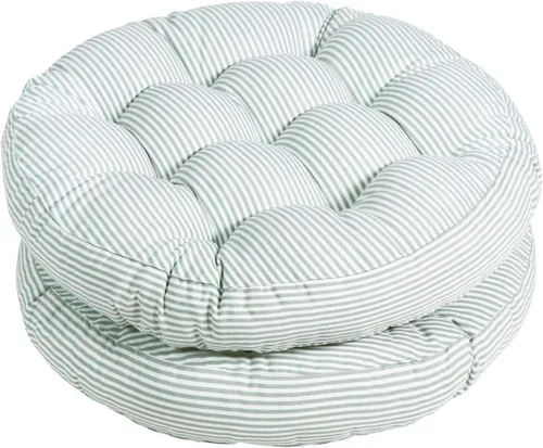 Miniatura 12 de Tiita Paquete de 2 cojines de asiento redondos beige de 22 x 22 pulgadas, cojines para silla colgante de interior/exterior, columpio, ventana, beige