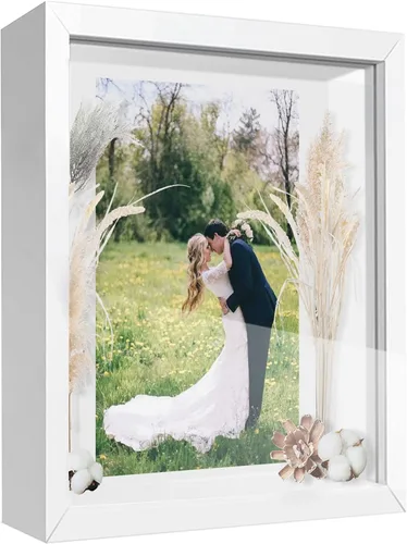 Miniatura 14 de Caja expositora de 8 x 8 pulgadas con calcomanías de letras, vitrina para recuerdos, artículos de bebé, recuerdos de boda, manualidades, boletos