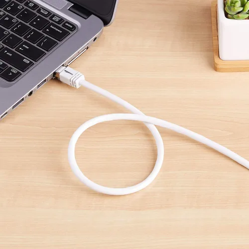 Miniatura 4 de Amazon Basics - Cable de conexión Ethernet RJ45 Cat 7, 10 Gpbs de alta velocidad, 600 MHz, con doble blindaje, 1,5 m, blanco