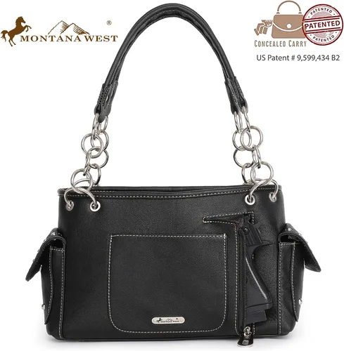 Miniatura 3 de Montana West Bolso patriótico con tachuelas para mujer, bolso de mano con bandera estadounidense y bolso cruzado