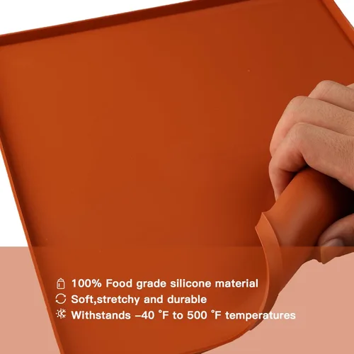 Miniatura 6 de 4 bandejas deshidratadoras con borde (12 x 10 pulgadas), hojas de silicona compatibles con Cosori CP267-FD, alfombrillas deshidratadoras de silicona