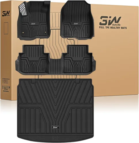 Miniatura 21 de 3W - Tapetes para Honda CR-V 2017-2022 (incluye híbrido) TPE, ajuste personalizado para todo tipo de clima, juego completo de tapetes para coche