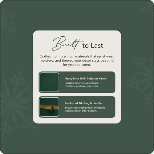 Miniatura 6 de Covermates Keepsakes - Bolsa de almacenamiento para árbol de Navidad con correas ajustables – Poliéster duradero con asas reforzadas y correas