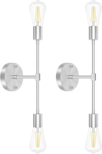 Miniatura 10 de FadimiKoo Lámparas de Baño Negras de 2 Luces, Apliques de Pared Modernos, Luminarias de Iluminación, Lámpara de Techo Semiempotrada para Interiores