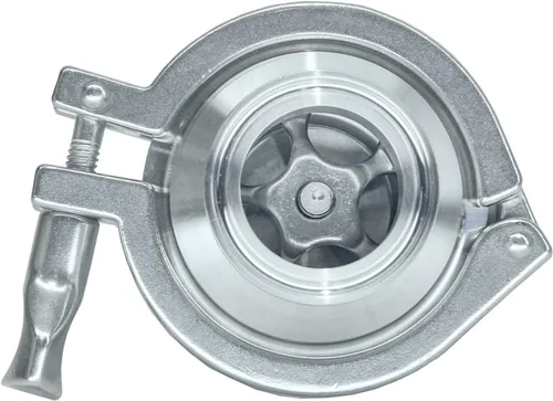 Miniatura 3 de HFS (R) Válvula de retención sanitaria de 1.5 pulgadas con tres abrazaderas - Trébol de flujo unidireccional, acero inoxidable 304, junta FKM