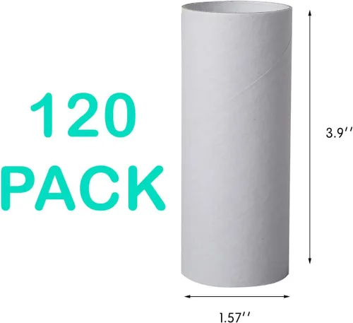 Miniatura 3 de Paquete de 120 tubos de cartón para manualidades, rollos de manualidades, tubos redondos, rollos de papel higiénico, tubos de cartón