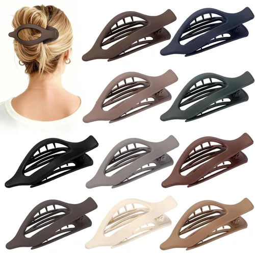 Miniatura 17 de Sisiaipu 10 pinzas planas para el cabello para mujer, pinzas de concordia francesa para cabello grueso y fino, pasadores con pico de pato