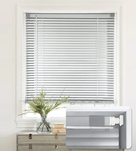 Miniatura 17 de LazBlinds Mini Persianas de Aluminio de 1", Sin Herramientas-Sin Taladro, Persianas Sin Cordón para Ventanas Interiores, Persianas Horizontales