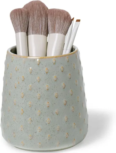 Miniatura 8 de Portacepillos de maquillaje de cerámica, tocador de baño de estilo granja y encimera, taza para brochas para cosméticos de baño, labiales