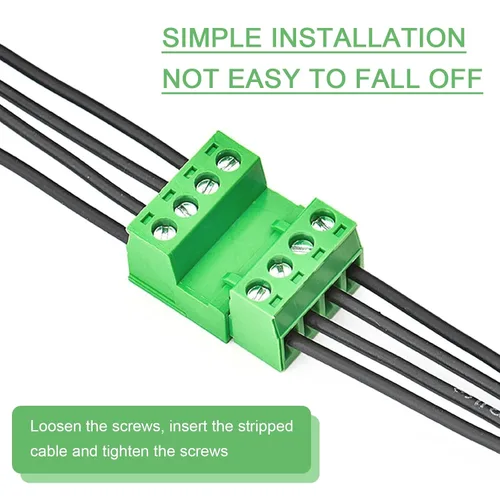 Miniatura 5 de 10 pares de conectores de bloque de terminales de tornillo enchufables de 2 pines de 5,08 mm de paso con enchufe Phoenix para cable de 28-12AWG