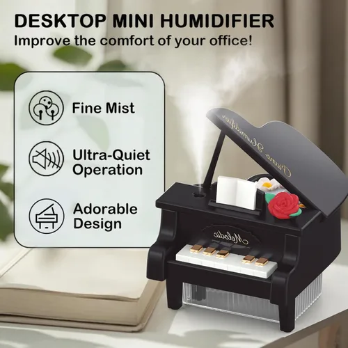 Miniatura 5 de Mini humidificador portátil, humidificador de niebla fría de 11.8 fl oz, 1200 mAh silencioso para el hogar, guardería/oficina, mini humectante