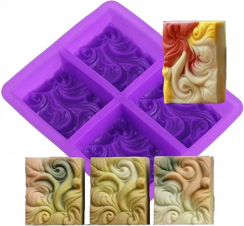 HiParty Molde de jabón de ola oceánica, molde de silicona para hornear, molde de mousse de pudín de gelatina, hecho a mano, nubes de proceso frío,