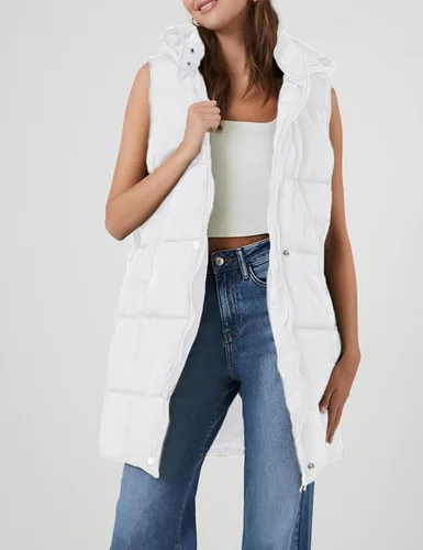 Miniatura 5 de Fiona Jolin Chaleco largo acolchado con capucha para mujer, abrigos de invierno acolchados sin mangas, chaquetas hinchadas