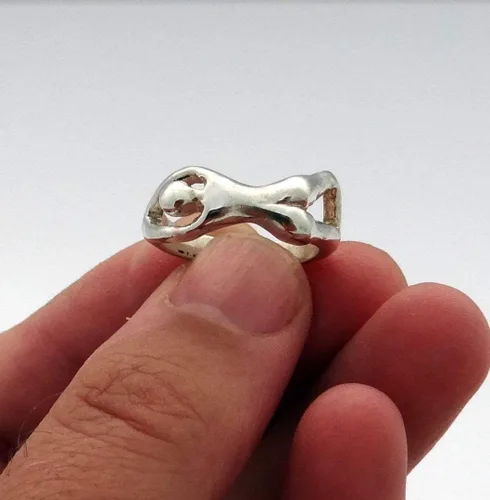Miniatura 3 de Erotic ring in sterling silver, erotic jewelry, sterling silver erotic ring, silver naked lady, adult jewelry, adult ring, erotic nudity, nude girl