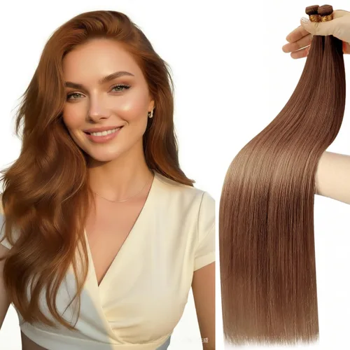 Miniatura 18 de Moresoo - Extensiones de cabello humano real cosidas, Remy, lacio, doble trama, color negro jet, 14 pulgadas, 3.53 onzas