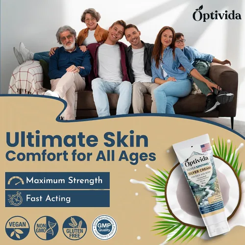 Miniatura 7 de Crema de Sanación de Piel Optivida Nano Silver - Ungüento para la Sanación de la Piel. Solución Tópica Hidratante y Sanadora para Quemaduras