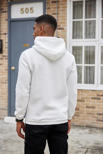Miniatura 5 de COOFANDY - Sudadera con capucha para hombre, casual, de manga larga, con cordón ajustable y tejido de punto de gofre