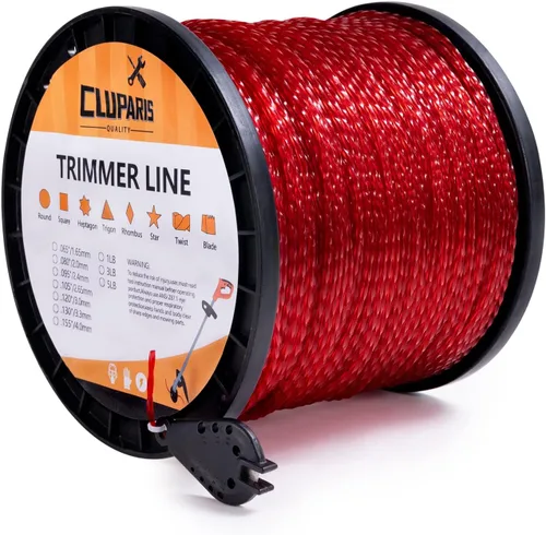 Cluparis Línea de recortadora de cuerda de 3 libras de 0.095 pulgadas, línea de recortadora en espiral de 0.095 pulgadas por 1010 pies en carrete,
