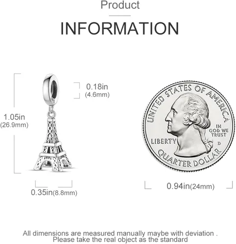 Miniatura 4 de Hapour Dijes de plata de ley 925 para pulseras de dijes, collar, joyería europea, dije, abalorios, abalorios, regalo de cumpleaños para mujeres