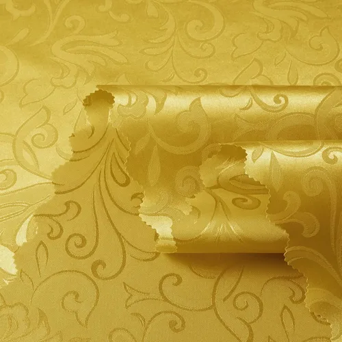 Miniatura 4 de SiinvdaBZX Mantel rectangular de damasco, diseño jacquard de lujo, mantel dorado de 60 x 84 pulgadas, mantel de poliéster satinado sin arrugas