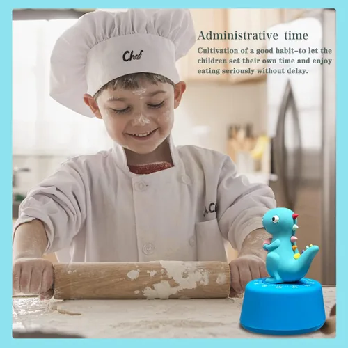 Miniatura 6 de ELE DEPI Paquete de 2 temporizadores de cocina, lindo temporizador de dinosaurio para niños, temporizador de huevos 100% mecánico para cocinar