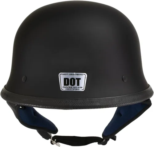 Miniatura 2 de Hot Leathers Plano negro El Hanz estilo alemán Vintage motocicleta medio casco HLT75