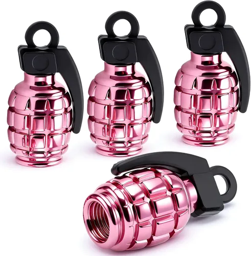 Miniatura 38 de 6 tapas de válvula de neumático, cubiertas universales de válvula de neumático de aleación de aluminio para automóviles, camiones, SUV, Rojo