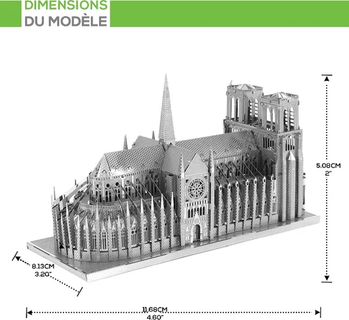Miniatura 5 de Kit modelo 3D de metal de la catedral de Notre Dame de Iconx de Fascinations